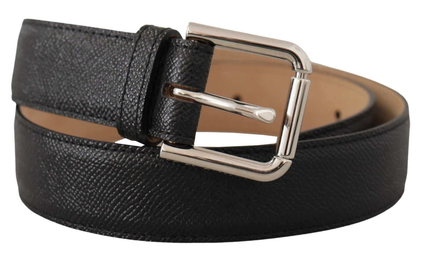 Dolce &amp; Gabbana Sleek Black Authentic Leather Belt