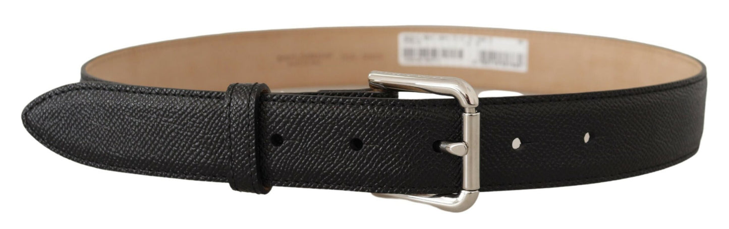 Dolce &amp; Gabbana Sleek Black Authentic Leather Belt