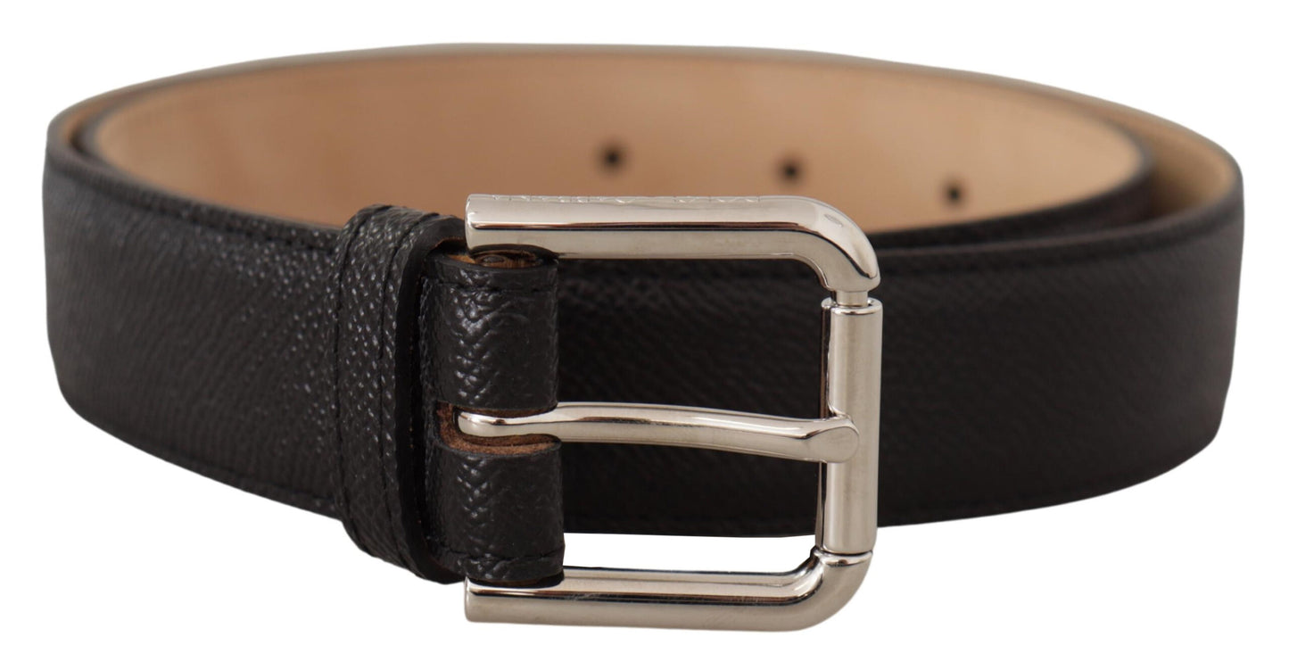 Dolce &amp; Gabbana Sleek Black Authentic Leather Belt