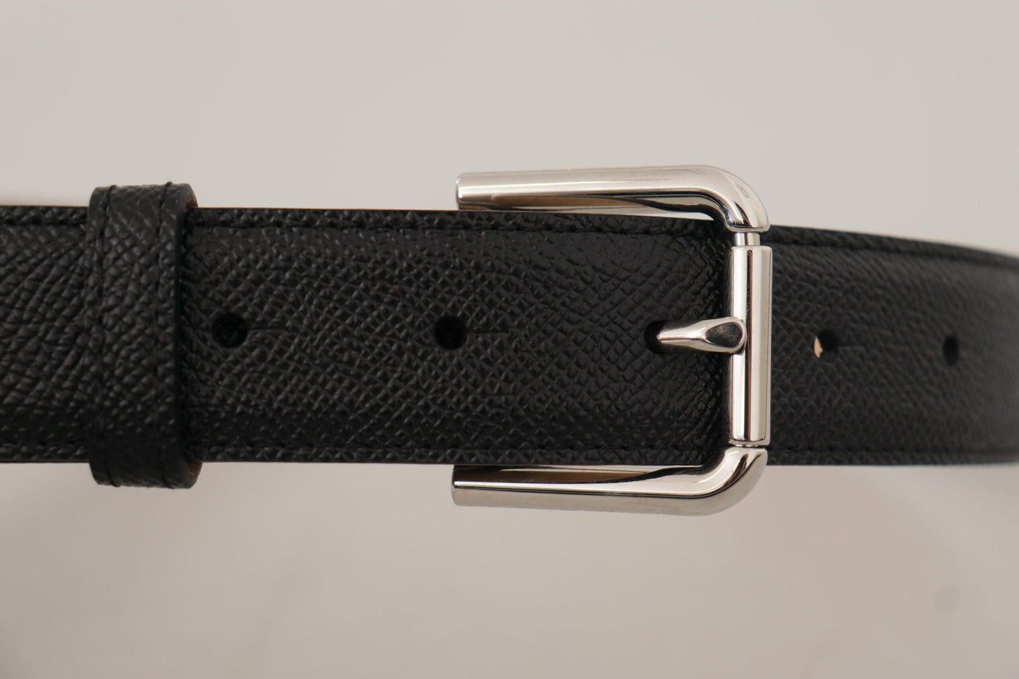 Dolce &amp; Gabbana Sleek Black Authentic Leather Belt