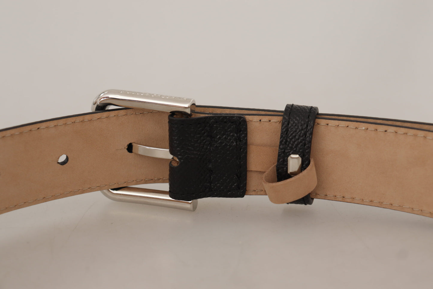 Dolce &amp; Gabbana Sleek Black Authentic Leather Belt