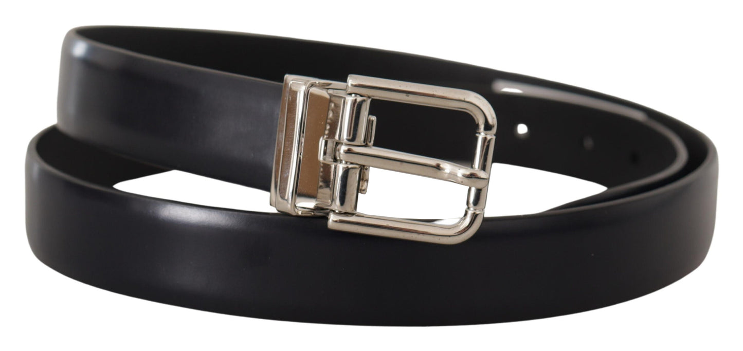 Dolce &amp; Gabbana Elegant Leather Belt with Metal Buckle