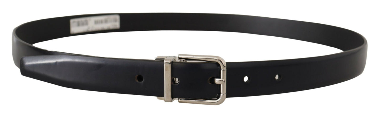 Dolce &amp; Gabbana Elegant Leather Belt with Metal Buckle