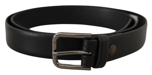 Dolce &amp; Gabbana Elegant Black Leather Classic Belt