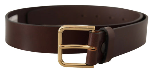 Dolce &amp; Gabbana Elegant Dark Brown Leather Belt