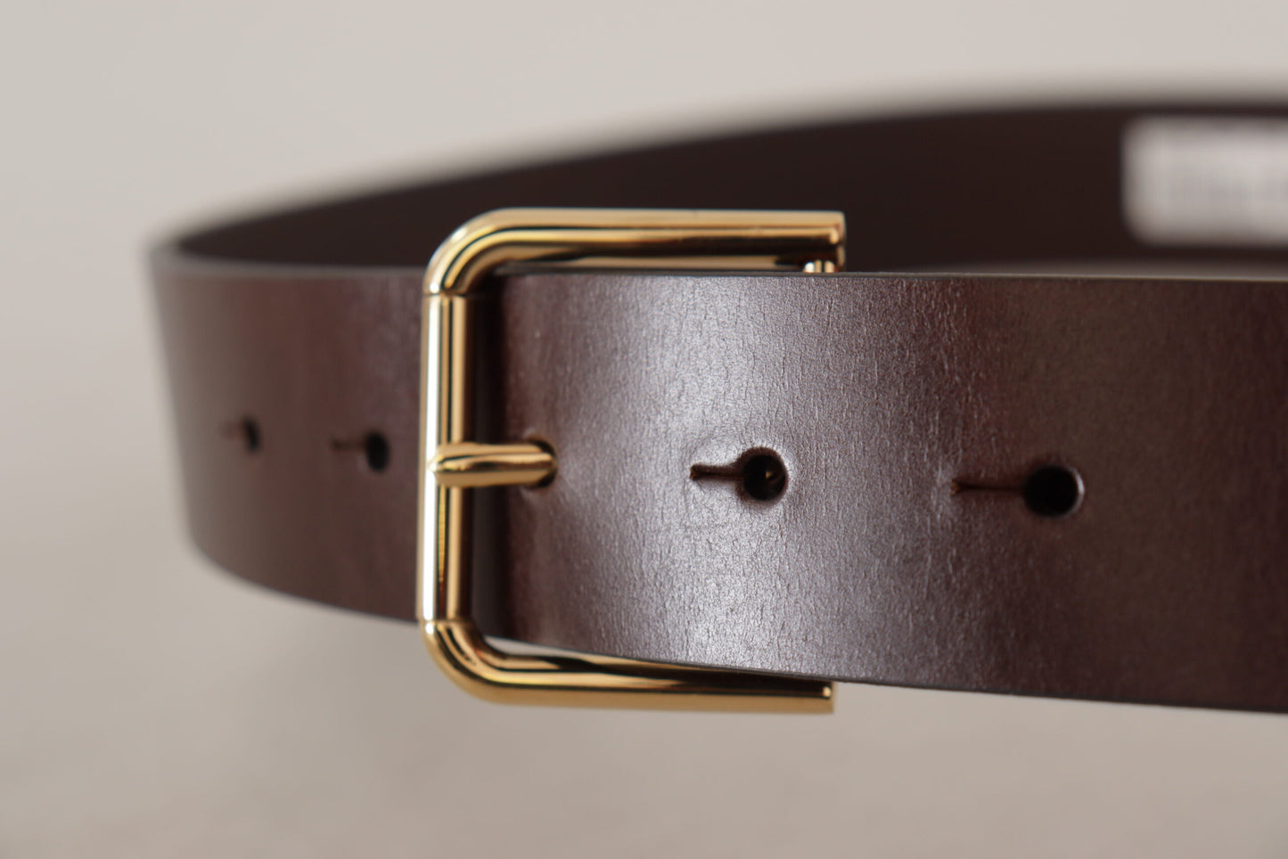 Dolce &amp; Gabbana Elegant Dark Brown Leather Belt