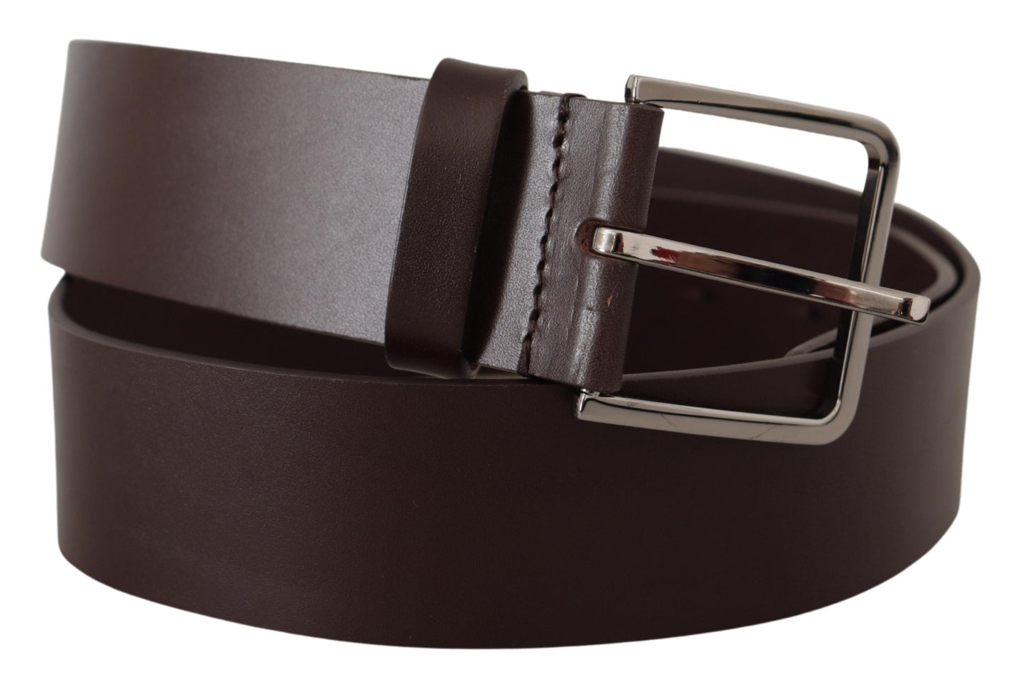 Dolce &amp; Gabbana Elegant Dark Brown Leather Belt