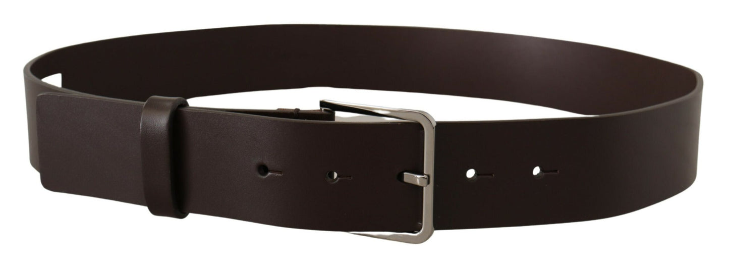 Dolce &amp; Gabbana Elegant Dark Brown Leather Belt