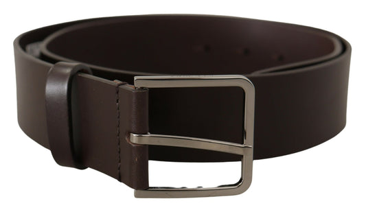 Dolce &amp; Gabbana Elegant Dark Brown Leather Belt