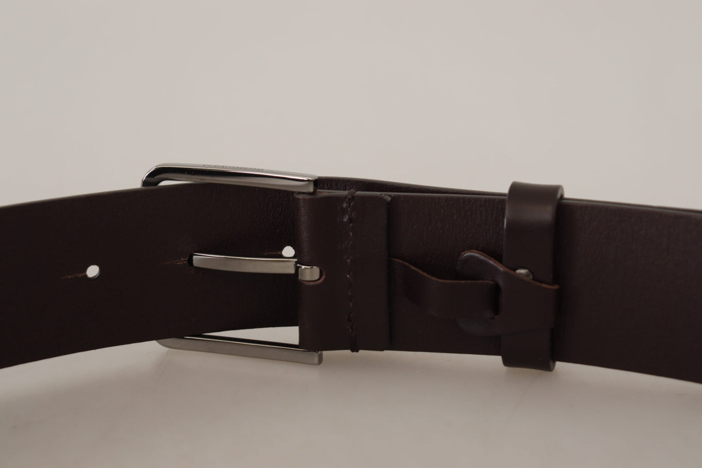 Dolce &amp; Gabbana Elegant Dark Brown Leather Belt