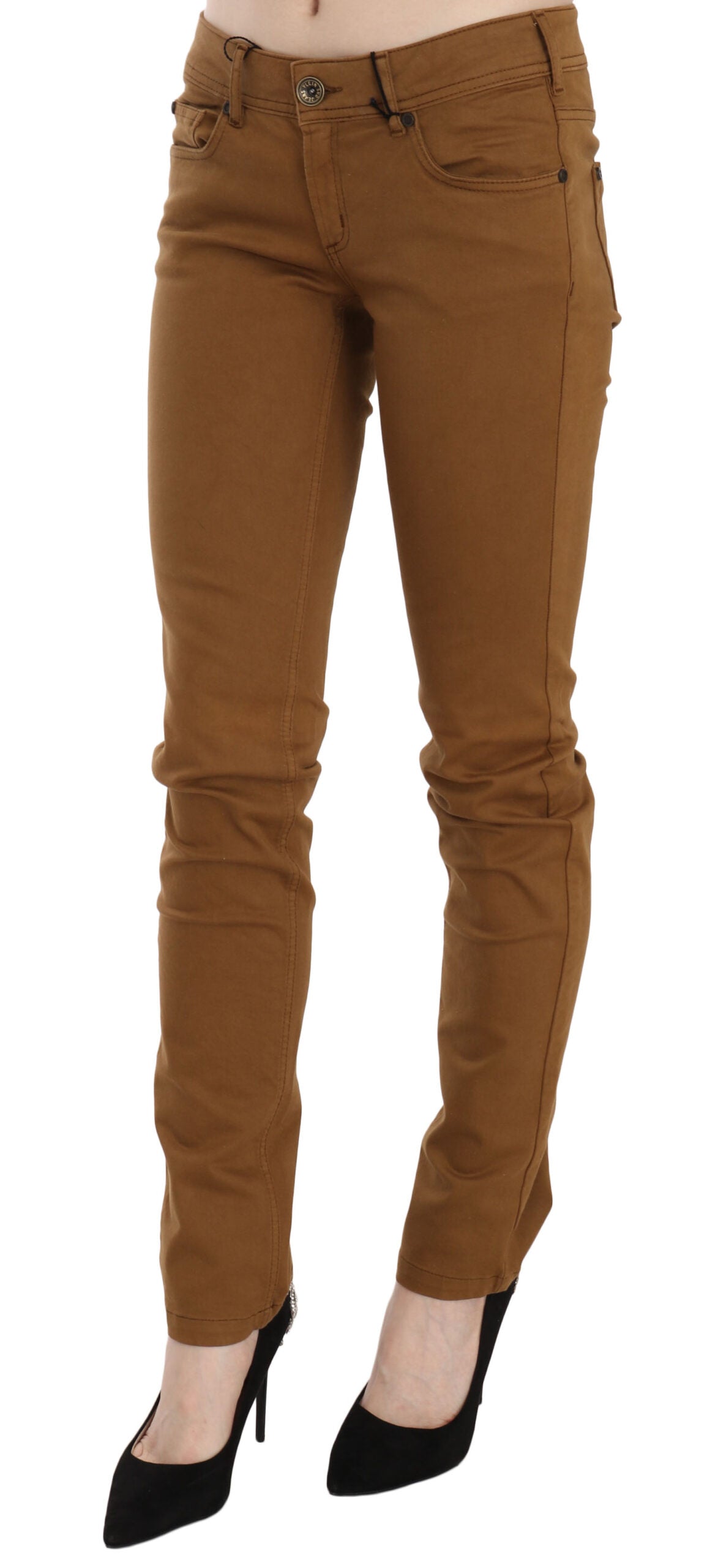 PLEIN SUD Chic Mid Waist Skinny Cotton Pants