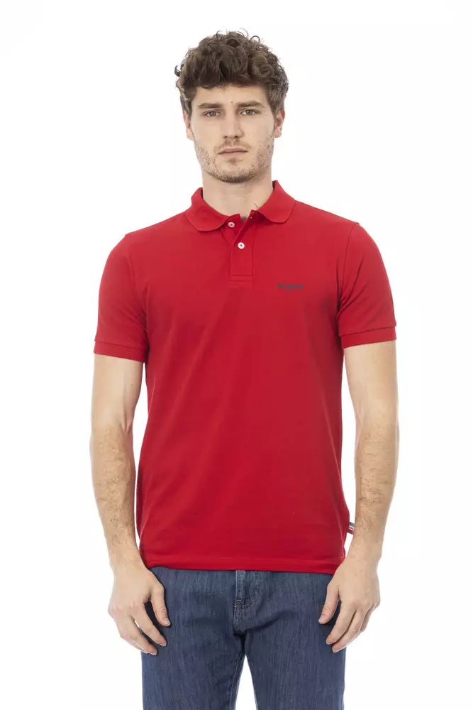 Baldinini Trend Red Cotton Men Polo Shirt