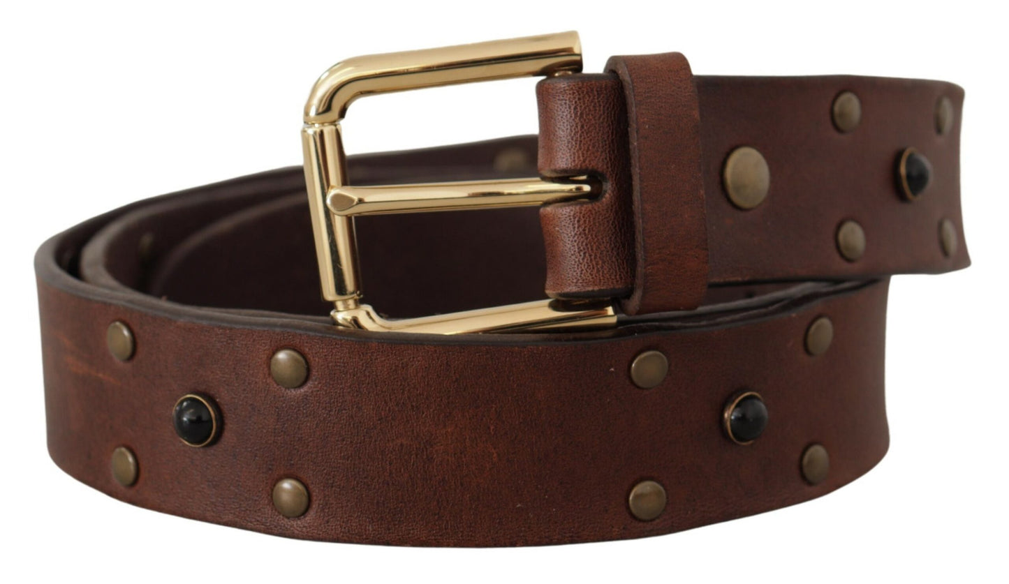 Dolce &amp; Gabbana Elegant Leather Belt with Metal Buckle