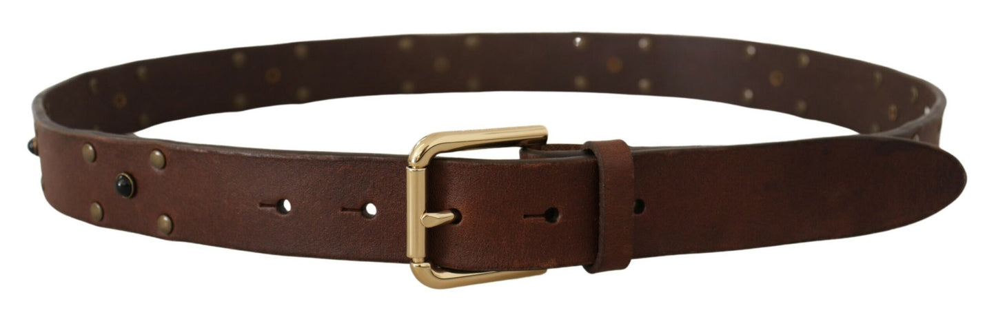 Dolce &amp; Gabbana Elegant Leather Belt with Metal Buckle