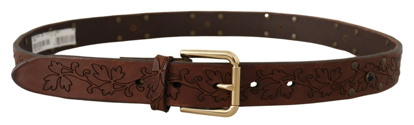 Dolce &amp; Gabbana Elegant Leather Belt with Metal Buckle