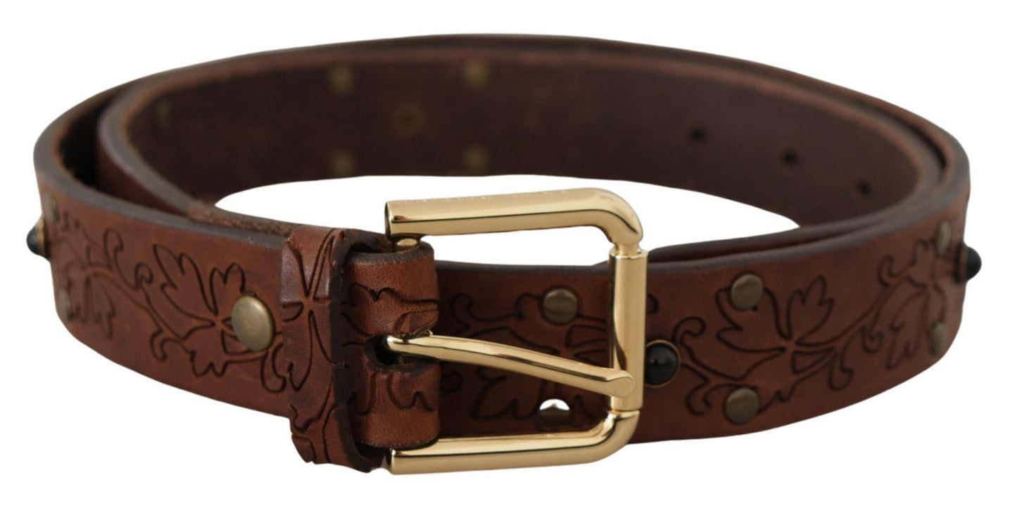 Dolce &amp; Gabbana Elegant Leather Belt with Metal Buckle