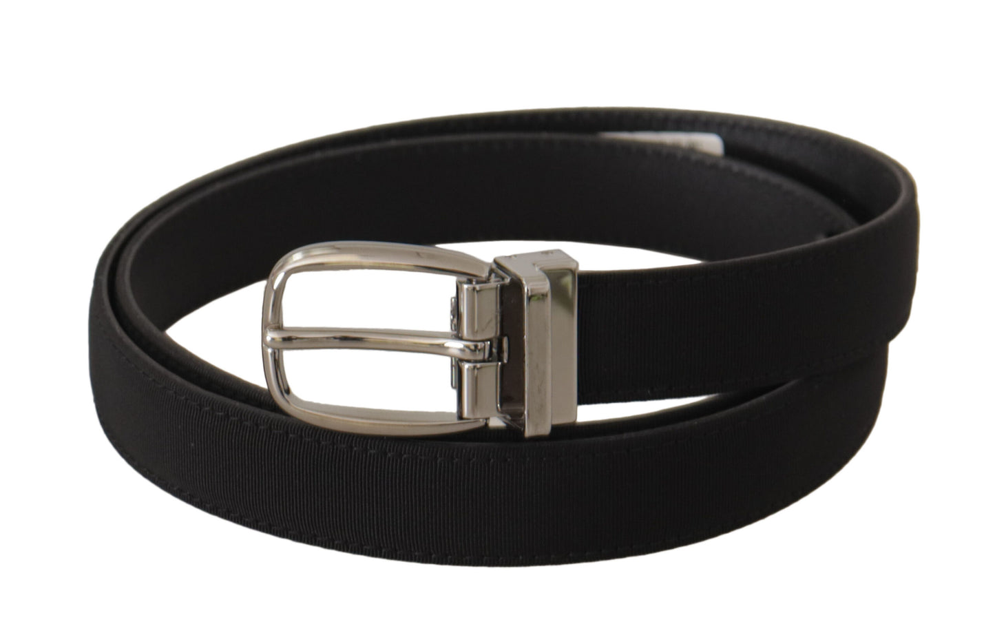 Dolce &amp; Gabbana Elegant Black Canvas &amp; Leather Belt