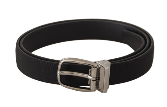 Dolce &amp; Gabbana Elegant Black Canvas &amp; Leather Belt