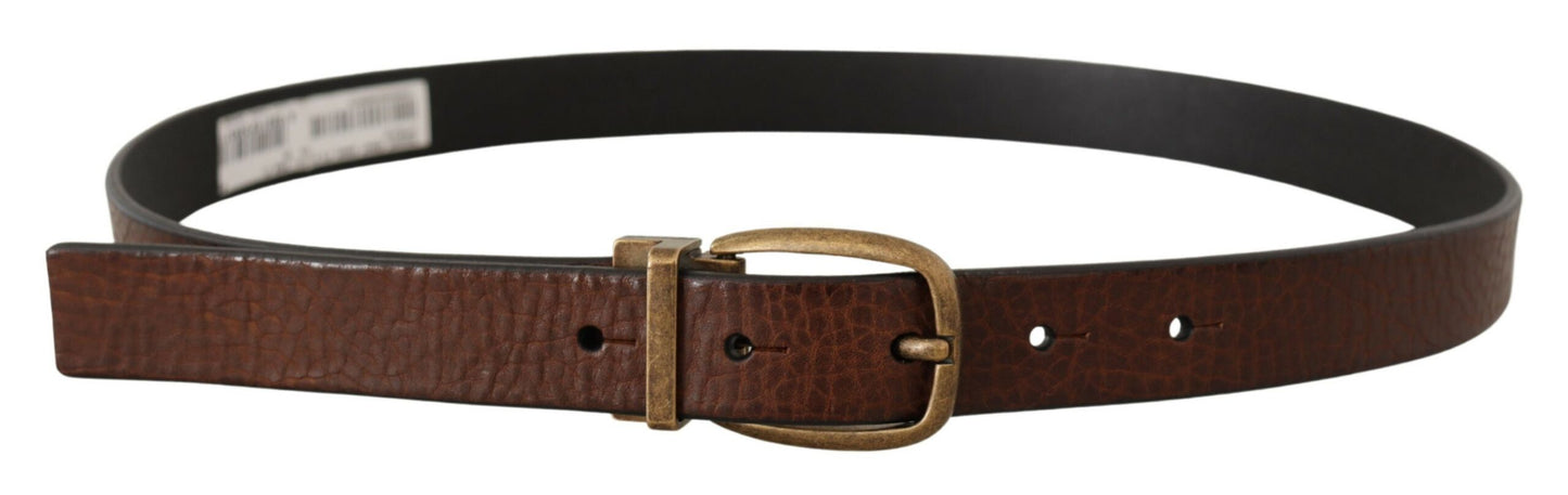 Dolce &amp; Gabbana Elegant Leather Belt with Metal Buckle