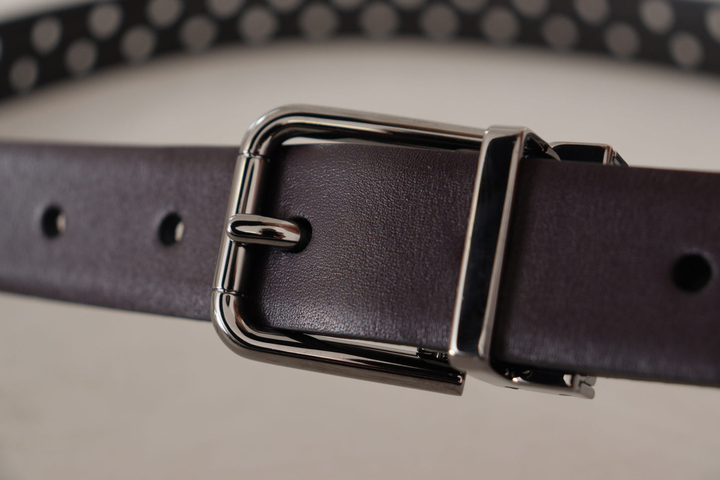 Dolce &amp; Gabbana Elegant Dark Purple Leather Belt