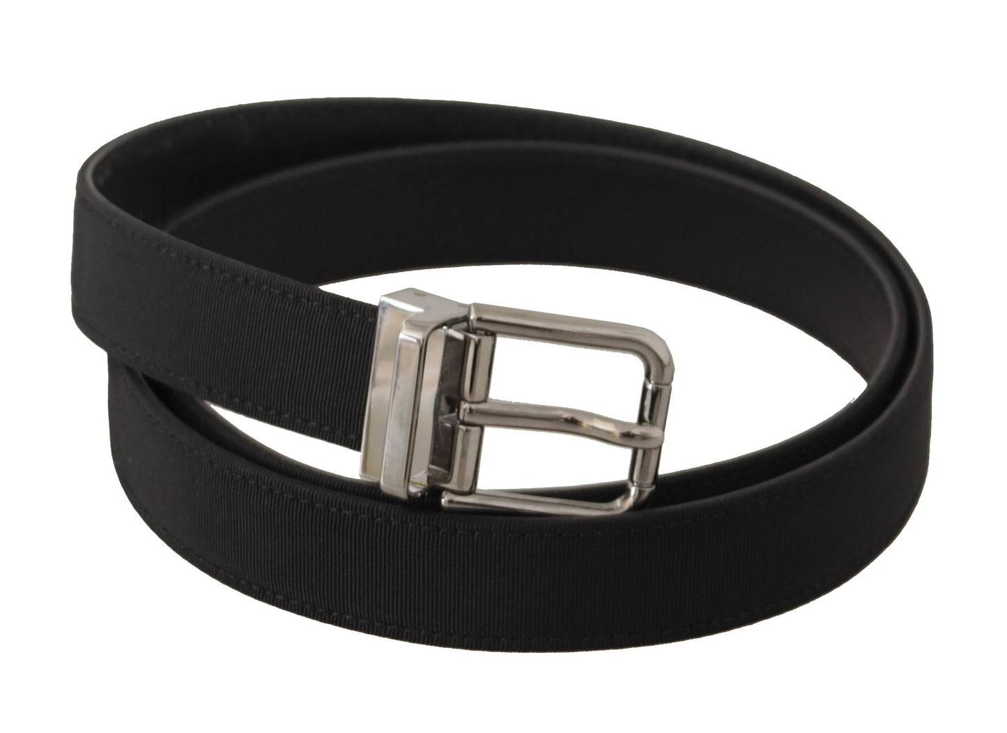 Dolce &amp; Gabbana Elegant Black Leather Belt with Metal Buckle