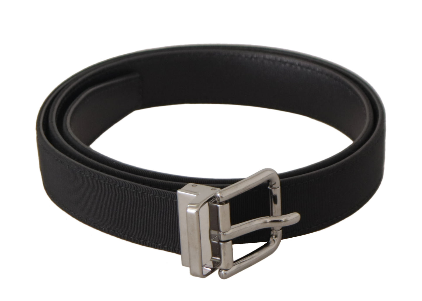 Dolce &amp; Gabbana Elegant Black Leather Belt with Metal Buckle