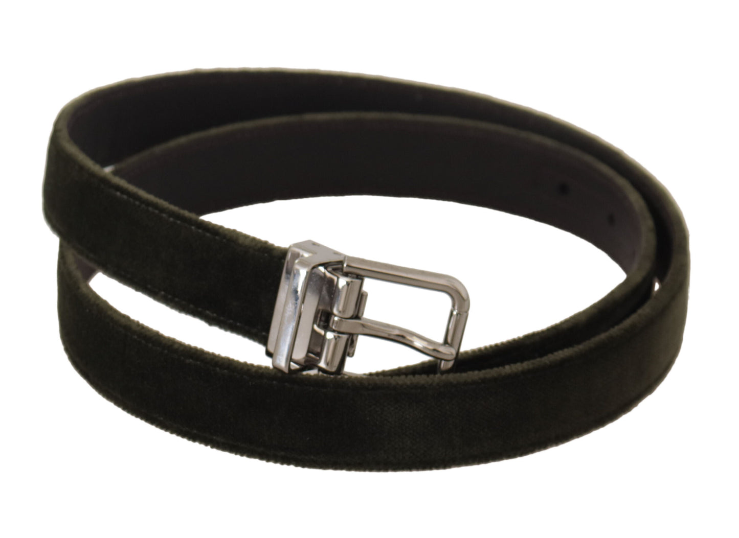 Dolce &amp; Gabbana Elegant Velvet Leather Green Belt