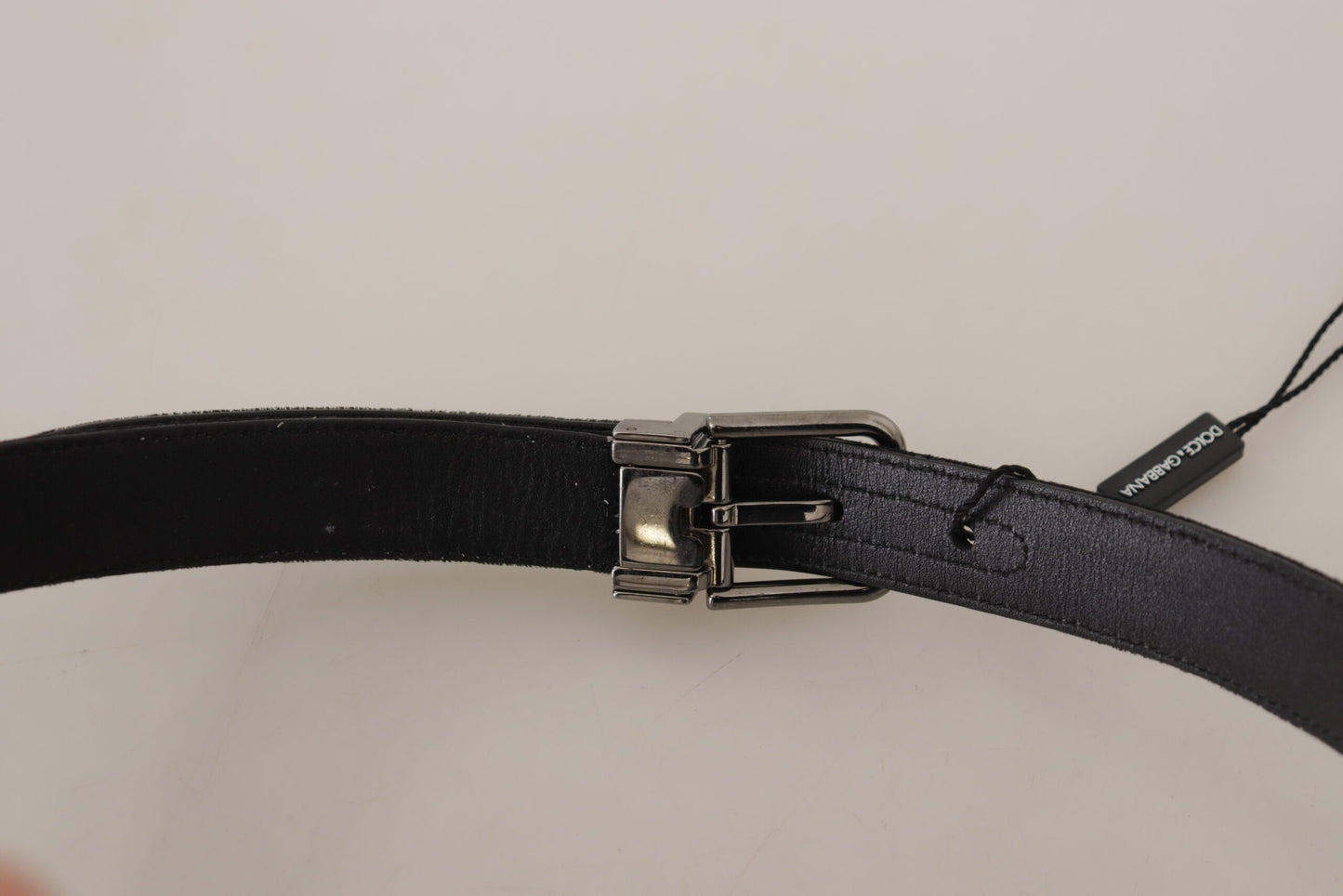 Dolce &amp; Gabbana Elegant Black Cotton-Leather D&amp;G Belt