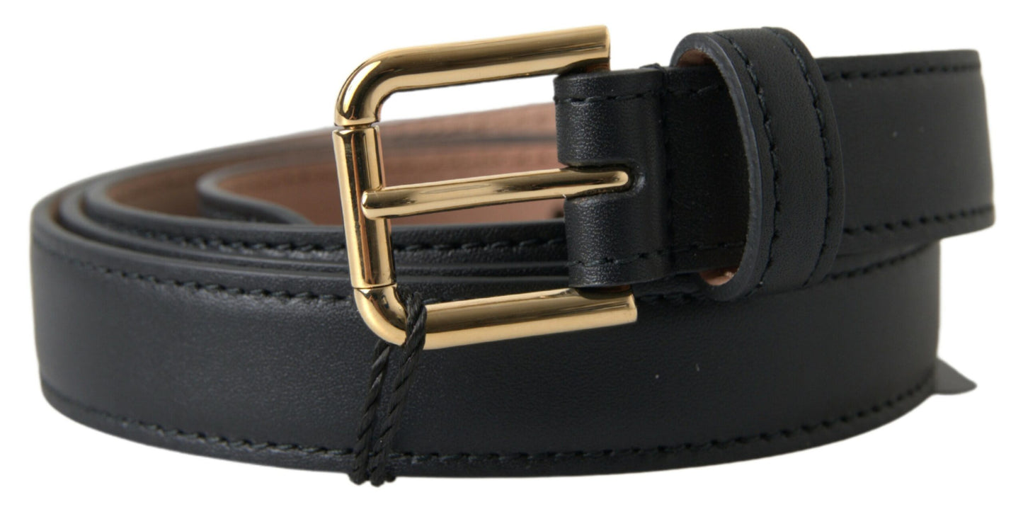 Dolce &amp; Gabbana Elegant Italian Leather Belt with Metal Buckle