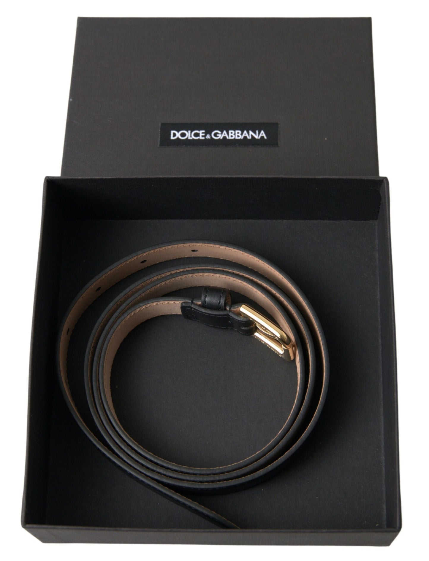 Dolce &amp; Gabbana Elegant Italian Leather Belt with Metal Buckle