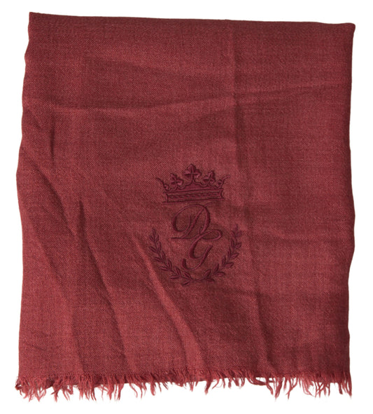 Dolce &amp; Gabbana Luxury Cashmere Silk Men's Maroon Scarf