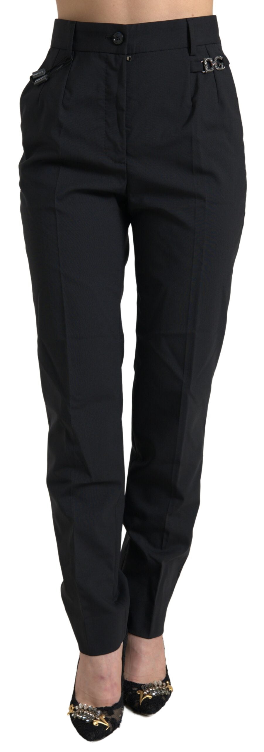 Dolce &amp; Gabbana Elegant High-Waist Tapered Wool Pants