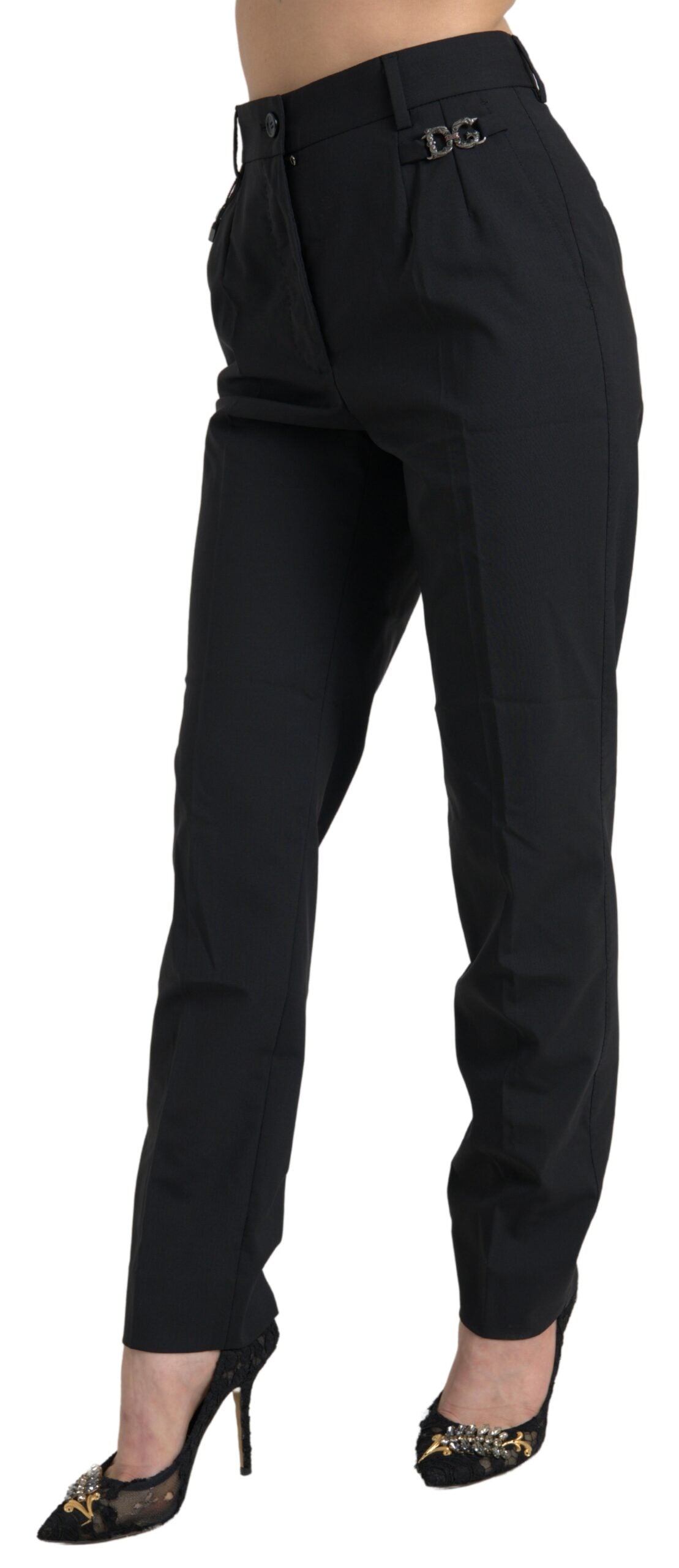 Dolce &amp; Gabbana Elegant High-Waist Tapered Wool Pants