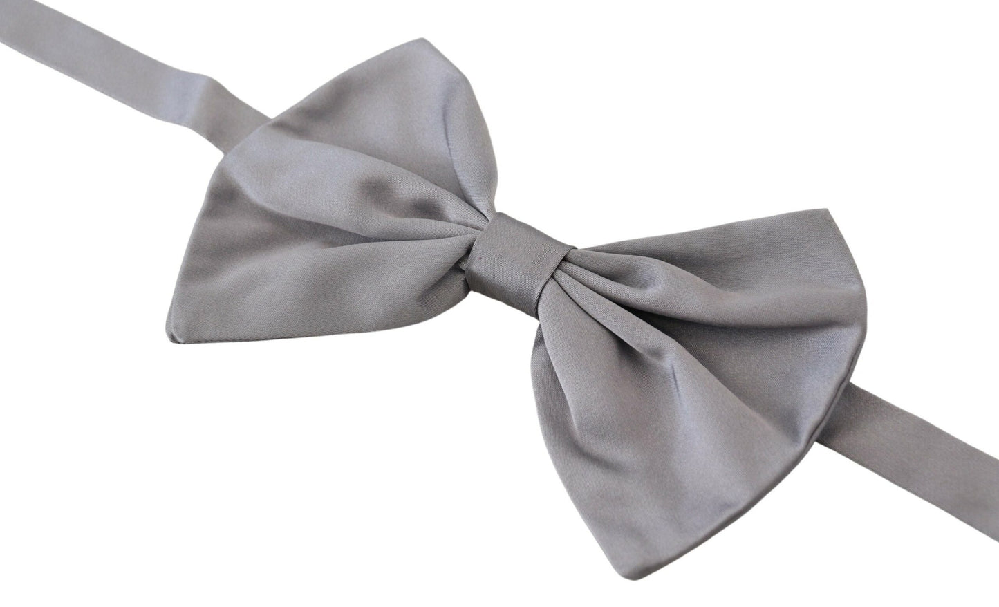 Dolce &amp; Gabbana Elegant Silver Gray Silk Bow Tie