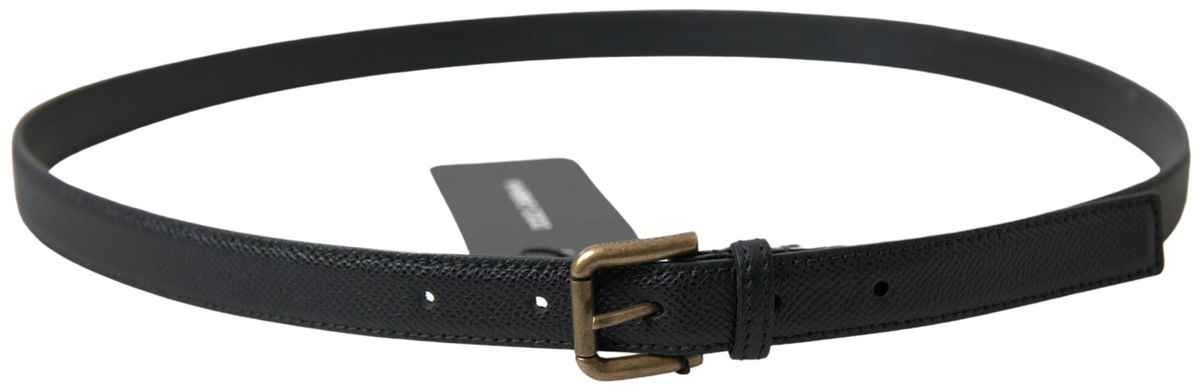 Dolce &amp; Gabbana Elegant Black Italian Leather Belt