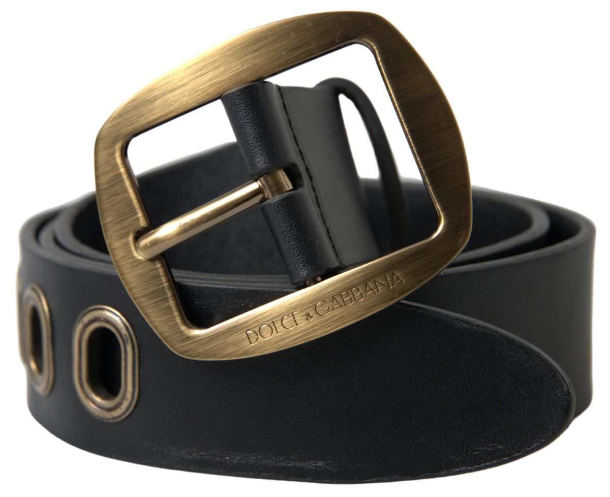 Dolce &amp; Gabbana Sleek Italian Leather Belt with Metal Buckle