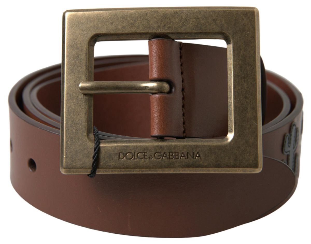 Dolce &amp; Gabbana Elegant Leather Belt with Metal Buckle