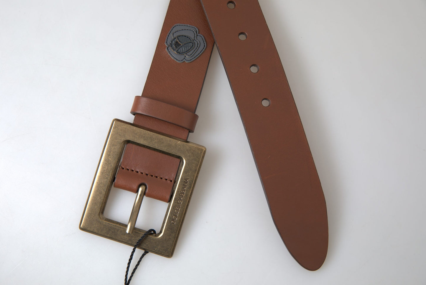 Dolce &amp; Gabbana Elegant Leather Belt with Metal Buckle