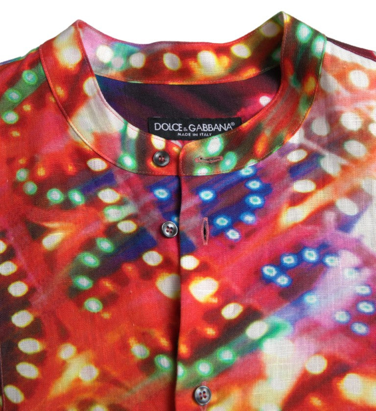 Dolce &amp; Gabbana Stunning Multicolor Linen Casual Shirt