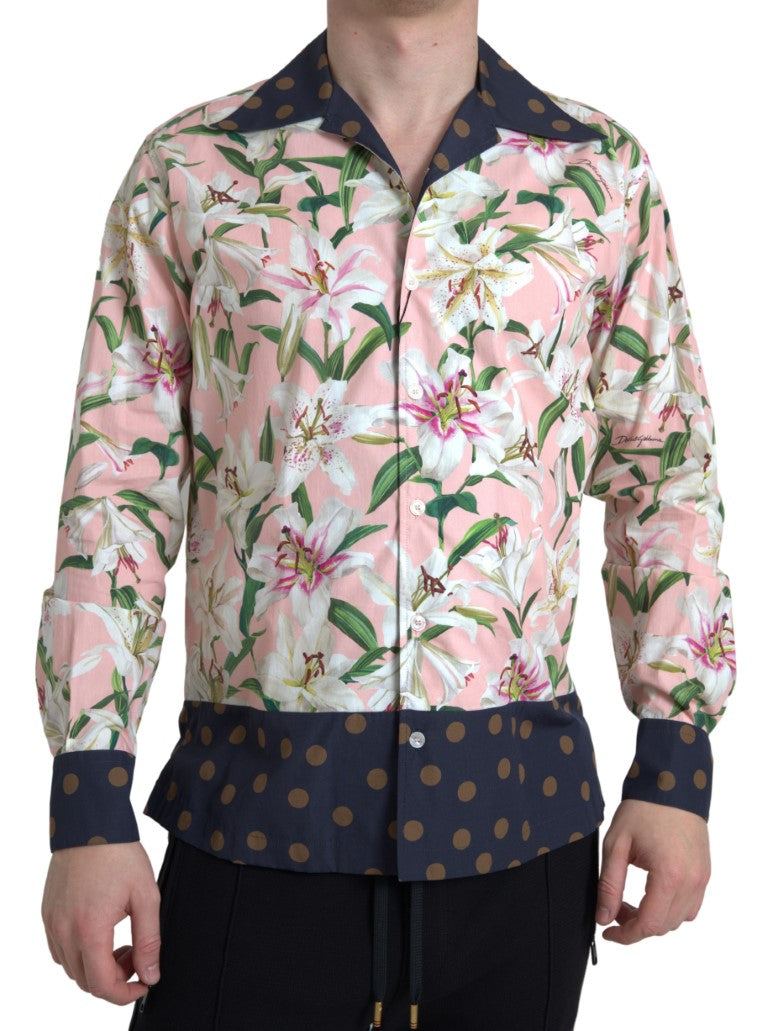 Dolce &amp; Gabbana Elegant Slim Fit Pink Casual Shirt