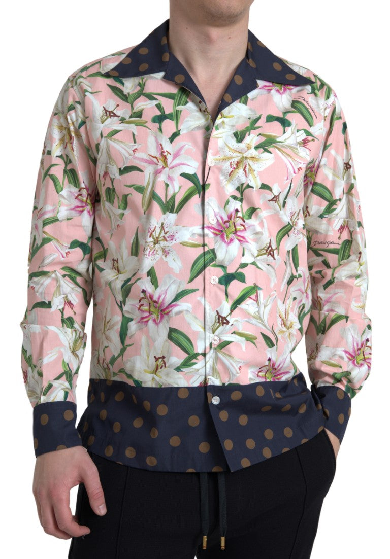 Dolce &amp; Gabbana Elegant Slim Fit Pink Casual Shirt