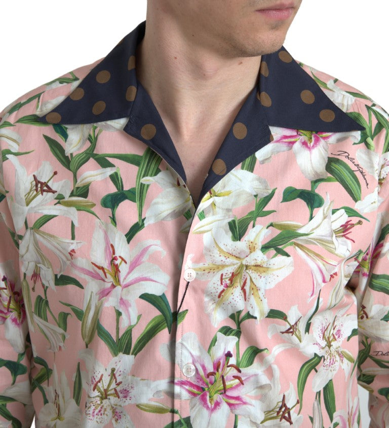 Dolce &amp; Gabbana Elegant Slim Fit Pink Casual Shirt