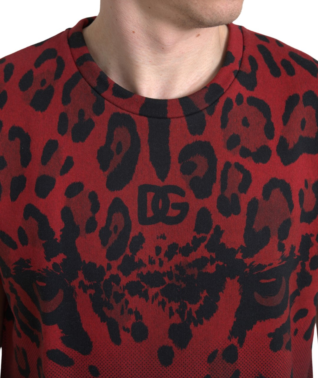 Dolce &amp; Gabbana Red Leopard Print Cotton Tank Top