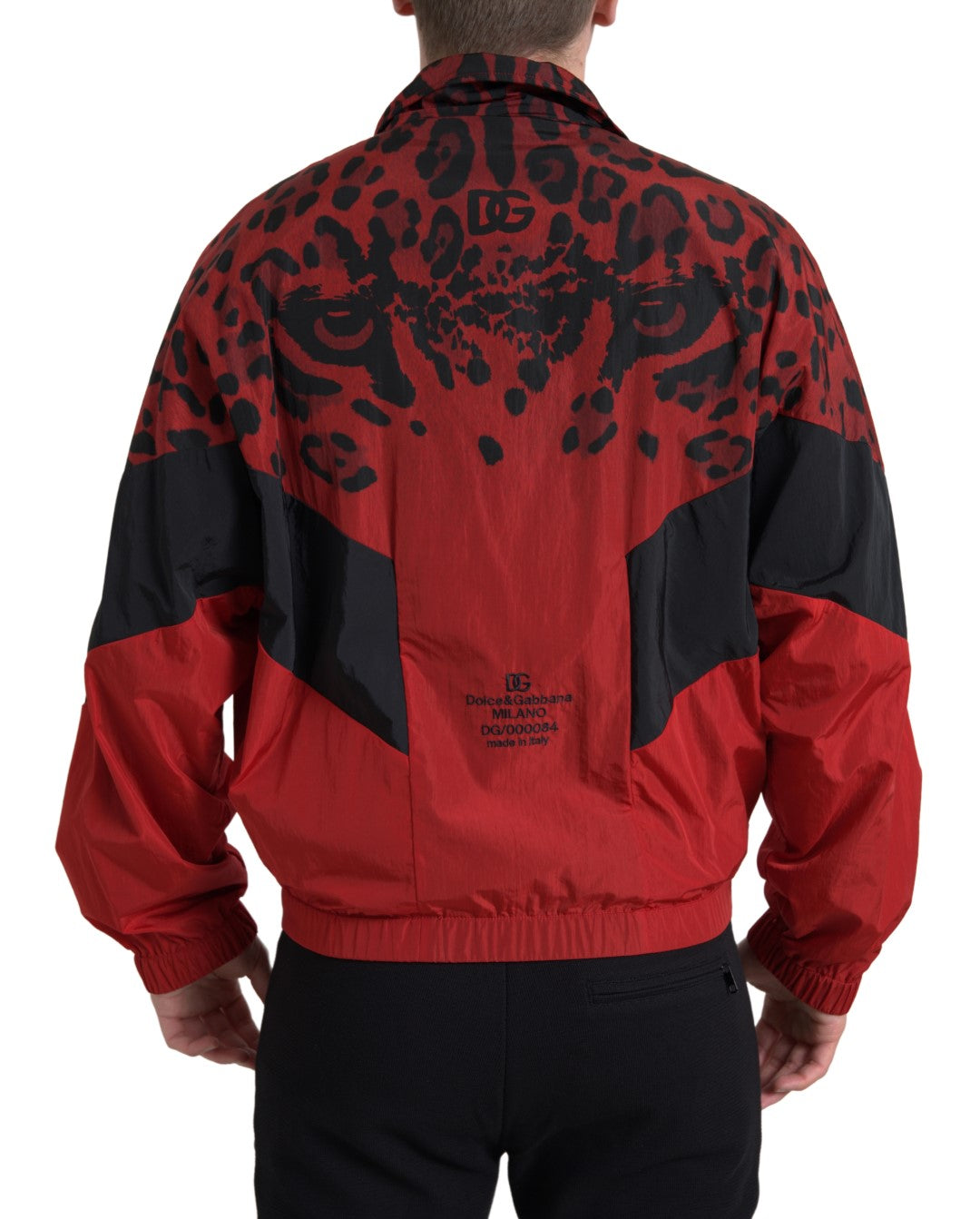 Dolce &amp; Gabbana Red Leopard Zip Sweater Jacket