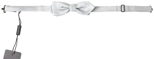 Dolce &amp; Gabbana Elegant Silk Bow Tie in Grey