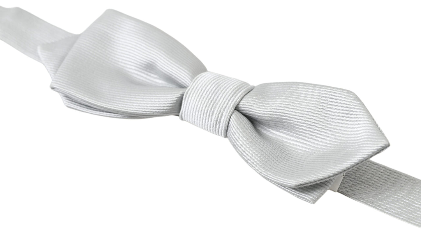 Dolce &amp; Gabbana Elegant Silk Bow Tie in Grey