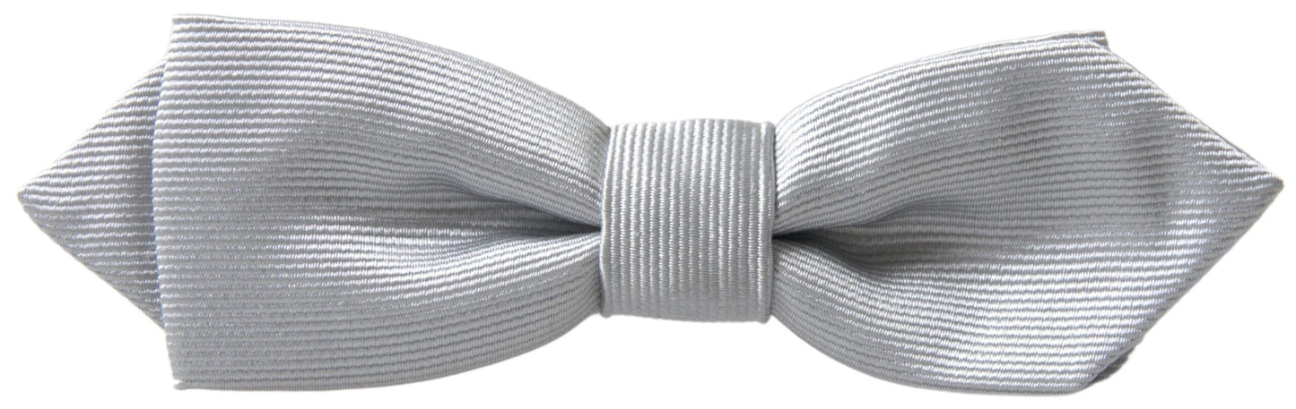 Dolce &amp; Gabbana Elegant Silk Bow Tie in Grey