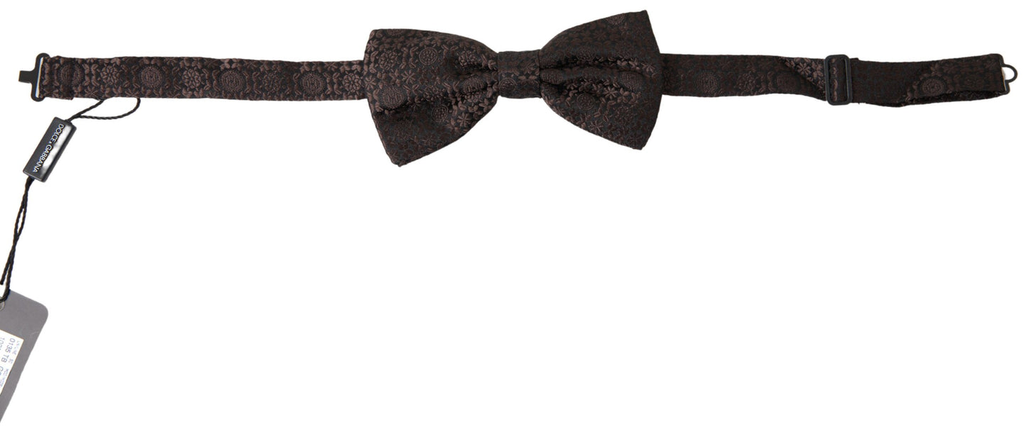 Dolce &amp; Gabbana Elegant Silk Brown Bow Tie