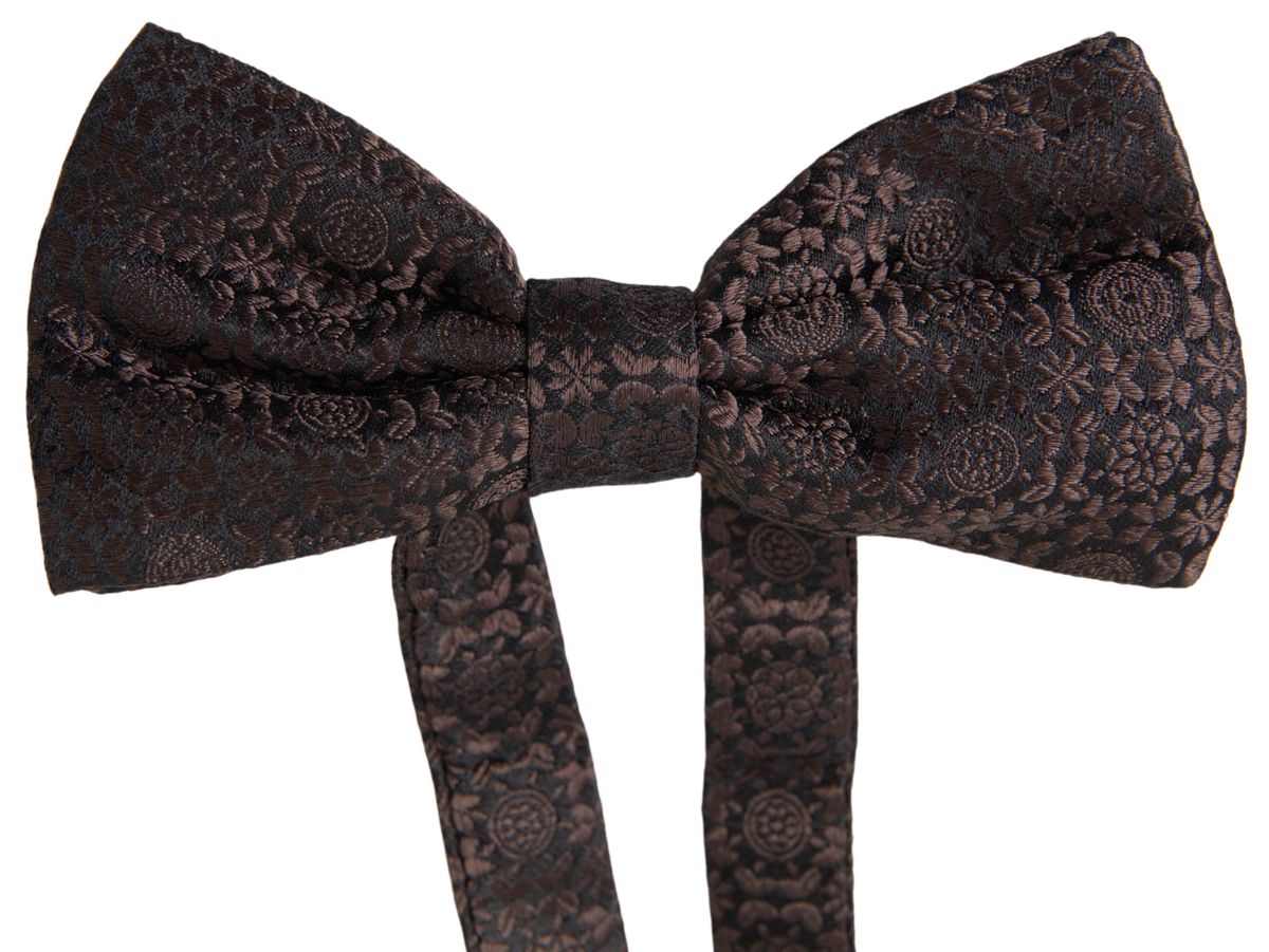 Dolce &amp; Gabbana Elegant Silk Brown Bow Tie