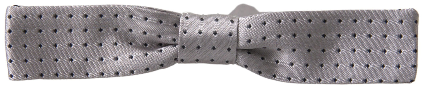 Dolce &amp; Gabbana Elegant Gray Silk Bow Tie